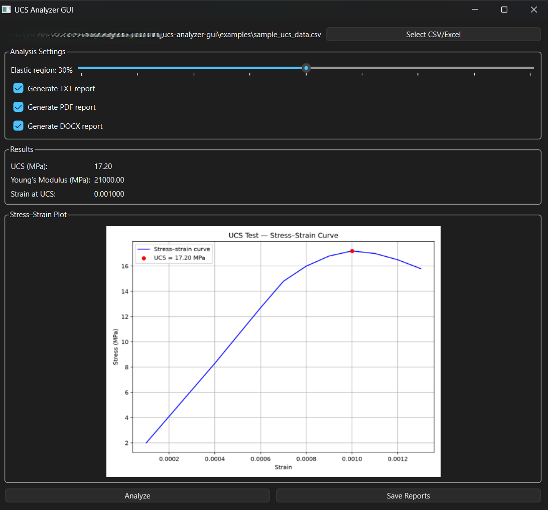 UCS Analyzer Screenshot